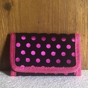 New Black & Pink Polka Dot Wallet
